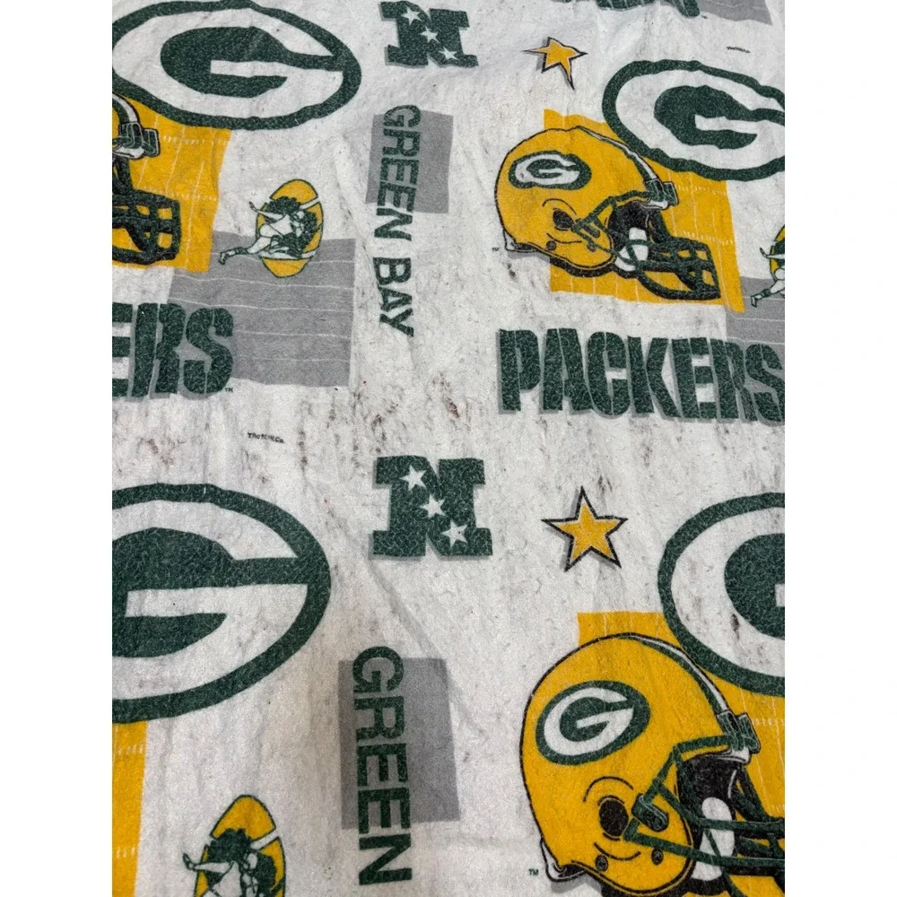 Vintage Green Bay Packers Fleece Throw Blanket The NW Co NFL All Over Print